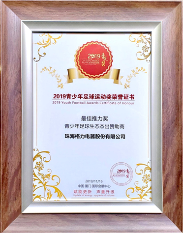 青少年足球产业推力奖