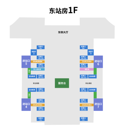 东站房地面一层平面图