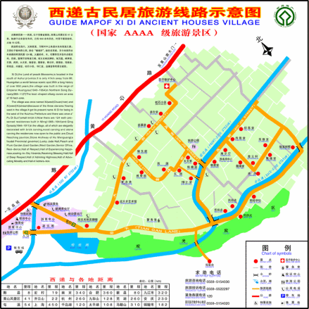 西递彩色导览地图