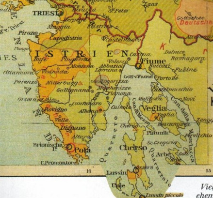 1910至1911年间的里雅斯特的民族分布图
