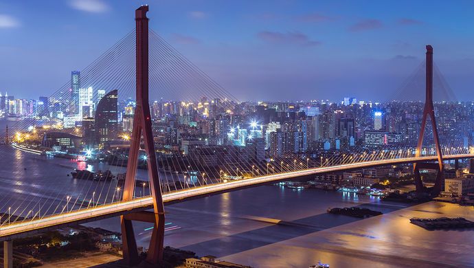 杨浦大桥夜景