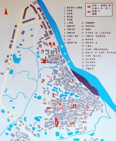 渼陂古村景区游览图