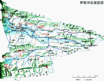 伊犁河谷游览图