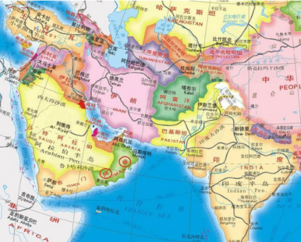 阿曼地理位置图
