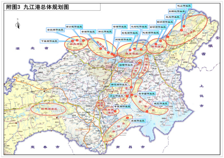 九江港总体规划布局图