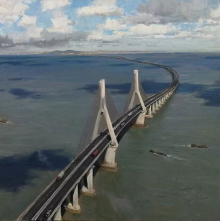 东海大桥油画作品