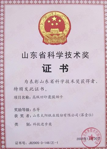 山东太阳纸业股份有限公司