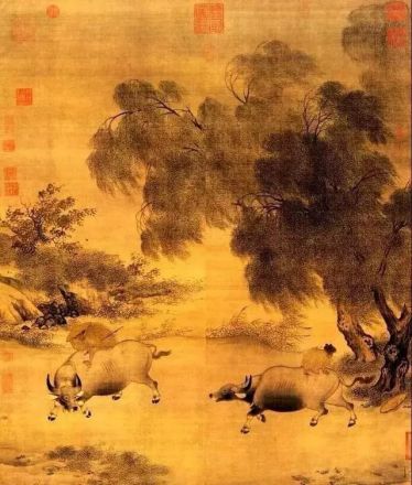 《风雨牧归图》