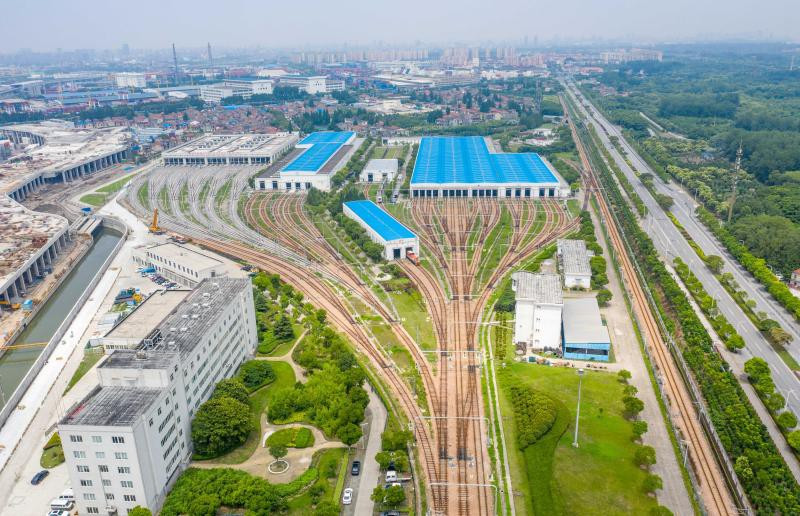 上海地铁6号线港城路车辆段全貌 
