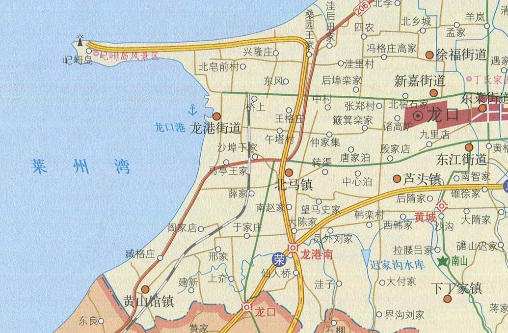 龙口港在龙口市的位置
