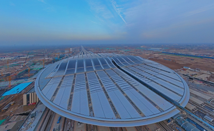 雄安站“青莲滴露”造型