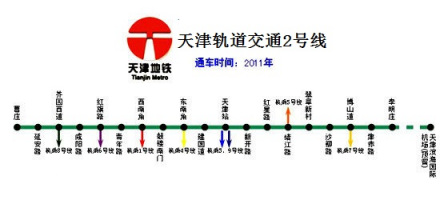 天津轨道交通2号线线路图