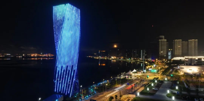 海湾隧道南岸风塔夜景