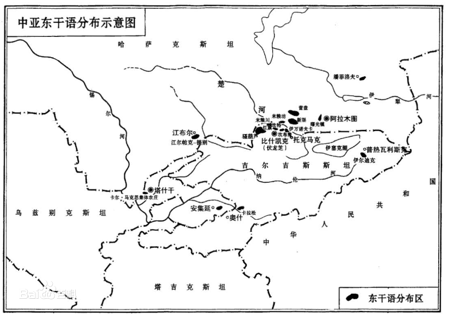 东干语适用地区
