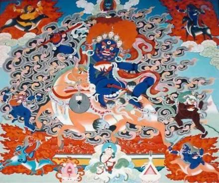 藏族格萨尔彩绘石刻