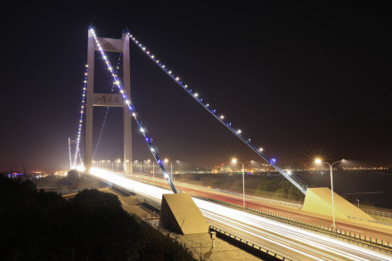 江阴长江公路大桥夜景图