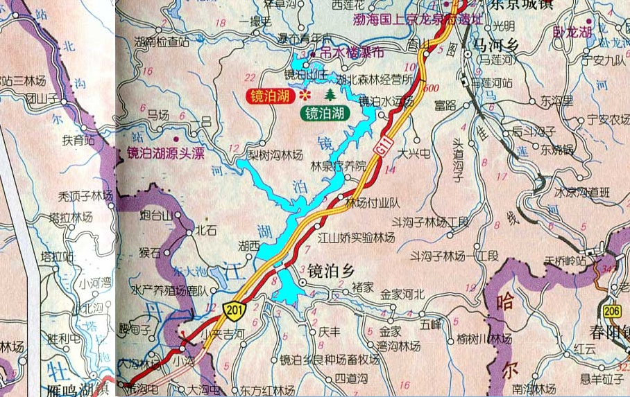 镜泊湖位置图