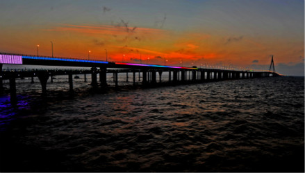杭州湾跨海大桥夜景