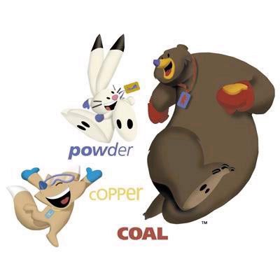 雪靴兔Powder、北美草原小狼Copper、美洲黑熊Coa