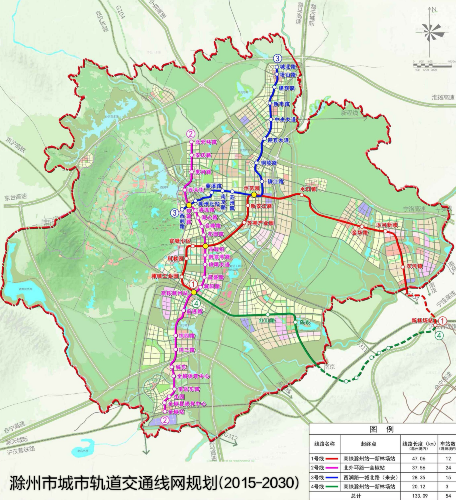 滁州市城市轨道交通线网规划（2015-2030）