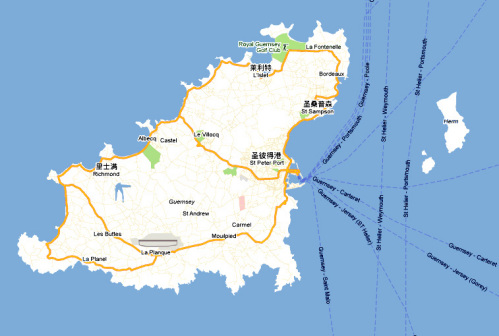 根西岛交通图