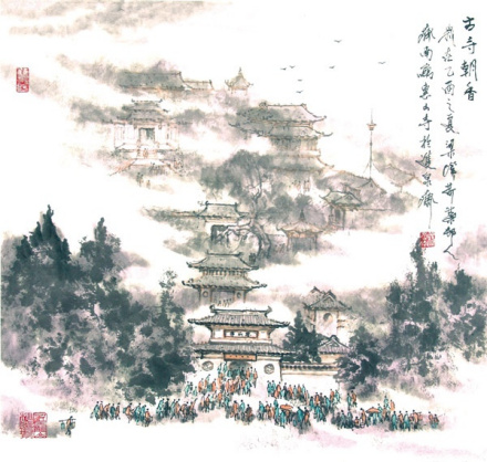 《古寺朝香》