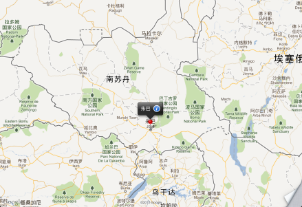 南苏丹首都朱巴地理位置