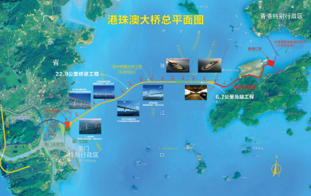 港珠澳大桥线路走向示意