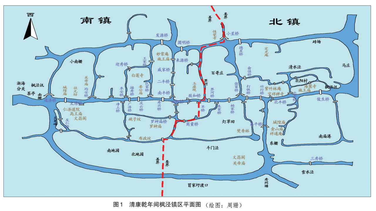 清代枫泾镇平面图