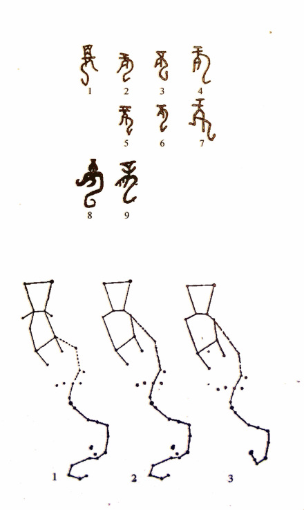 星宿连线和甲骨文龙字对比