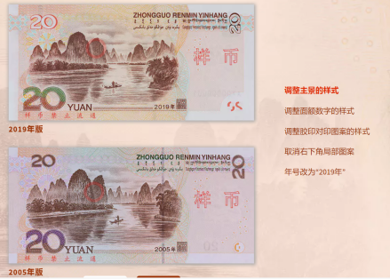 20元纸币反面对比