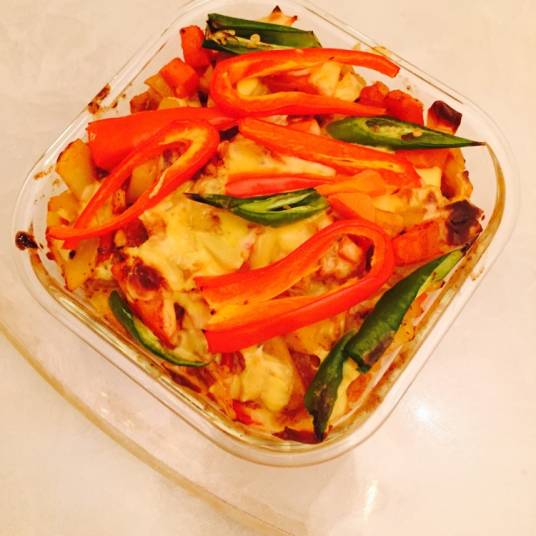 番茄鸡肉芝士焗饭