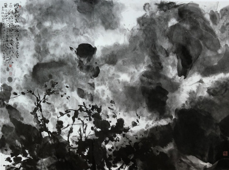 泼墨云山图 90x97cm 2006年作