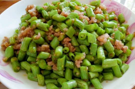豆角炒肉沫