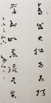草书·对联 137x35cmx2 2017年书