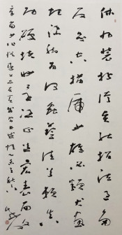 草书中堂·自书诗习书感怀 138x68cm 2015年书