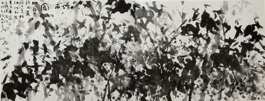 烟雨图 150x360cm 2016年作