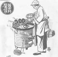 制作面窝的过程
