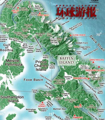 巴芬岛地形图