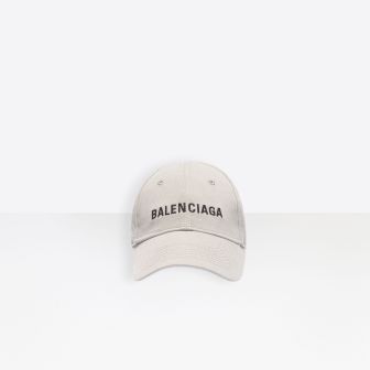Balenciaga Logo灰色和黑色棉质帽子