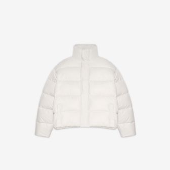 BB 白色高性能微细罗缎 Puffer 夹克