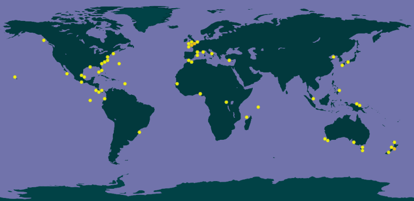 灯塔水母分布图 