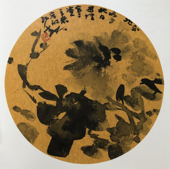 墨牡丹 团扇 2008年作