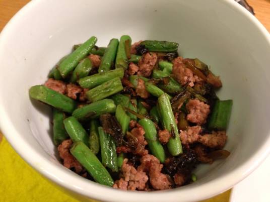 雪菜肉末炒四季豆