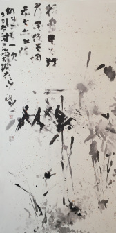 指画竹兰图 138x68cm 2010年作