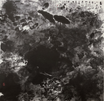 墨荷图 200x200cm 2016年作