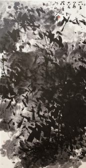 焦墨山竹图 138x68cm 2018年作