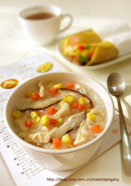 香菇鸡肉粥 