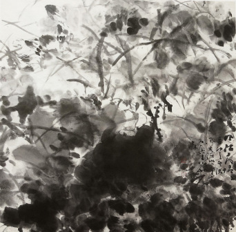 墨荷图 90x90cm 2011年作
