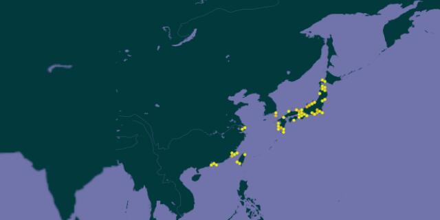 褐牙鲆分布图